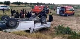القصرين: انقلاب شاحنة تُقلّ عائدين من موكب جنازة
